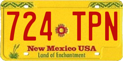 NM license plate 724TPN