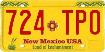 NM license plate 724TPO