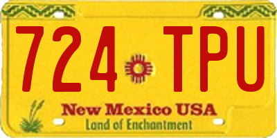 NM license plate 724TPU