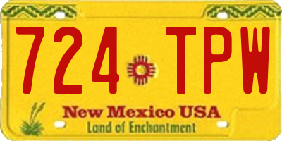 NM license plate 724TPW