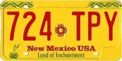 NM license plate 724TPY