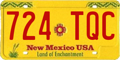 NM license plate 724TQC