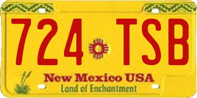 NM license plate 724TSB