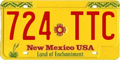 NM license plate 724TTC