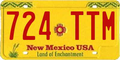 NM license plate 724TTM
