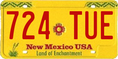 NM license plate 724TUE
