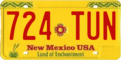 NM license plate 724TUN