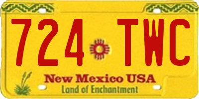 NM license plate 724TWC