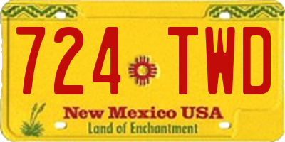 NM license plate 724TWD