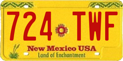 NM license plate 724TWF