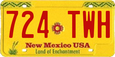 NM license plate 724TWH