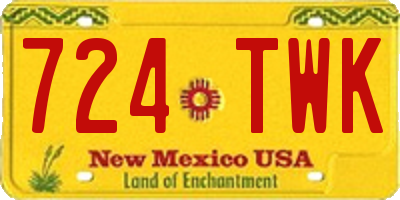 NM license plate 724TWK
