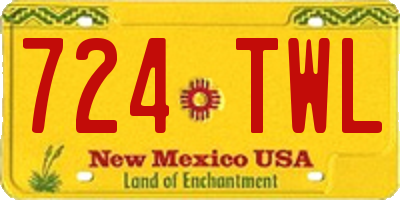 NM license plate 724TWL