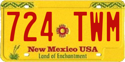 NM license plate 724TWM