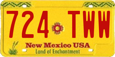NM license plate 724TWW