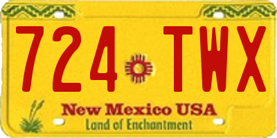 NM license plate 724TWX