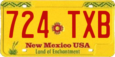 NM license plate 724TXB