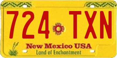 NM license plate 724TXN