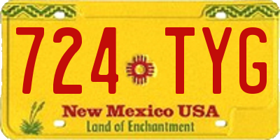 NM license plate 724TYG