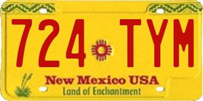 NM license plate 724TYM