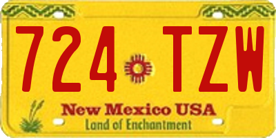 NM license plate 724TZW