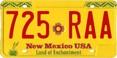 NM license plate 725RAA