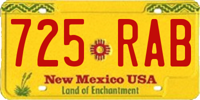 NM license plate 725RAB
