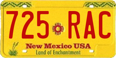 NM license plate 725RAC