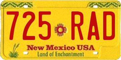 NM license plate 725RAD