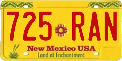NM license plate 725RAN