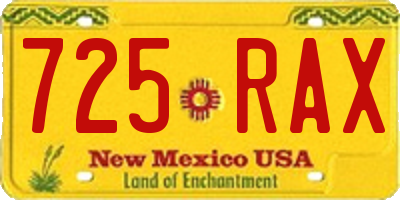NM license plate 725RAX