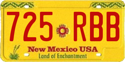 NM license plate 725RBB