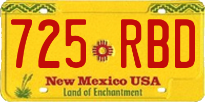 NM license plate 725RBD
