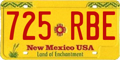 NM license plate 725RBE