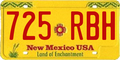 NM license plate 725RBH