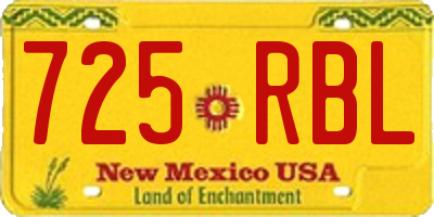 NM license plate 725RBL