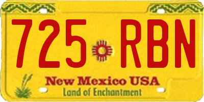NM license plate 725RBN