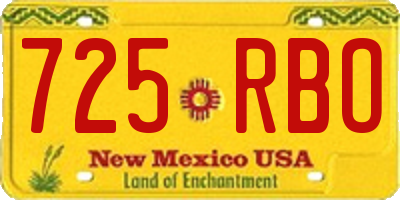 NM license plate 725RBO