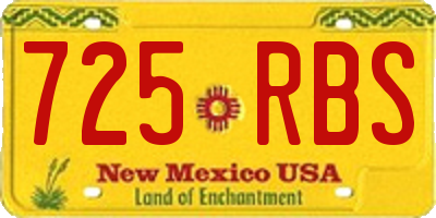 NM license plate 725RBS
