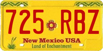 NM license plate 725RBZ