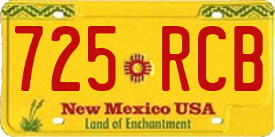 NM license plate 725RCB