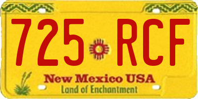 NM license plate 725RCF