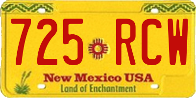 NM license plate 725RCW