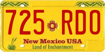 NM license plate 725RDO