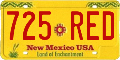 NM license plate 725RED