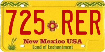 NM license plate 725RER