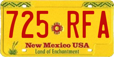 NM license plate 725RFA
