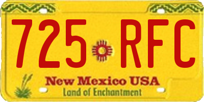 NM license plate 725RFC