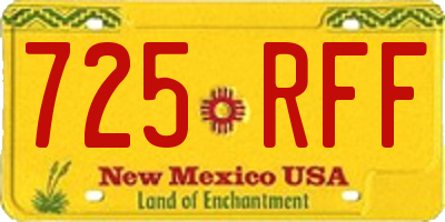 NM license plate 725RFF