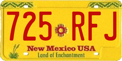 NM license plate 725RFJ